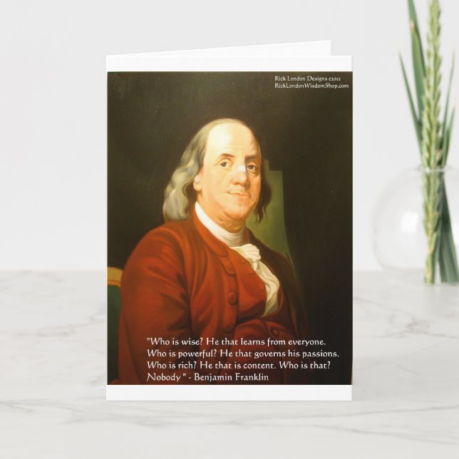 Ben Franklin (Vad är klokt) offertpresenter och ko Kort (Framsida)