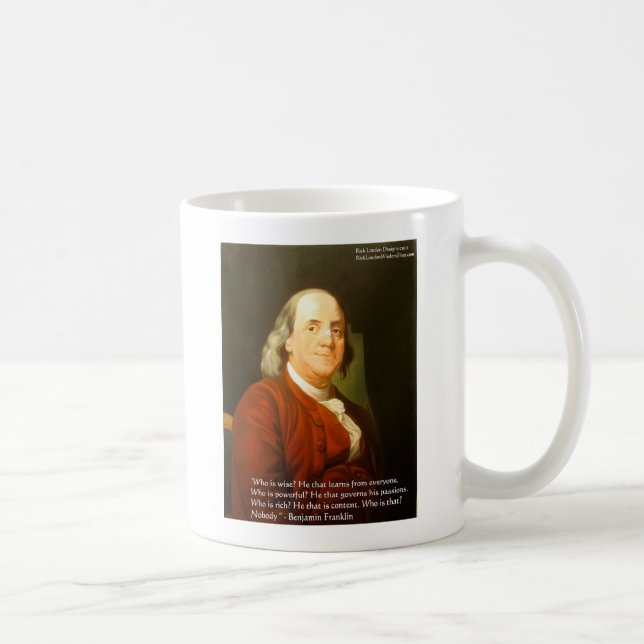 Ben Franklin (Vad är vis) Citat presenter & kort Kaffemugg (Höger)