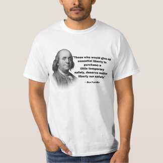 Ben Franklin vapenkontrollcitationstecken - manar T-shirt