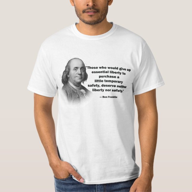 Ben Franklin vapenkontrollcitationstecken - manar Tröja (Framsida)