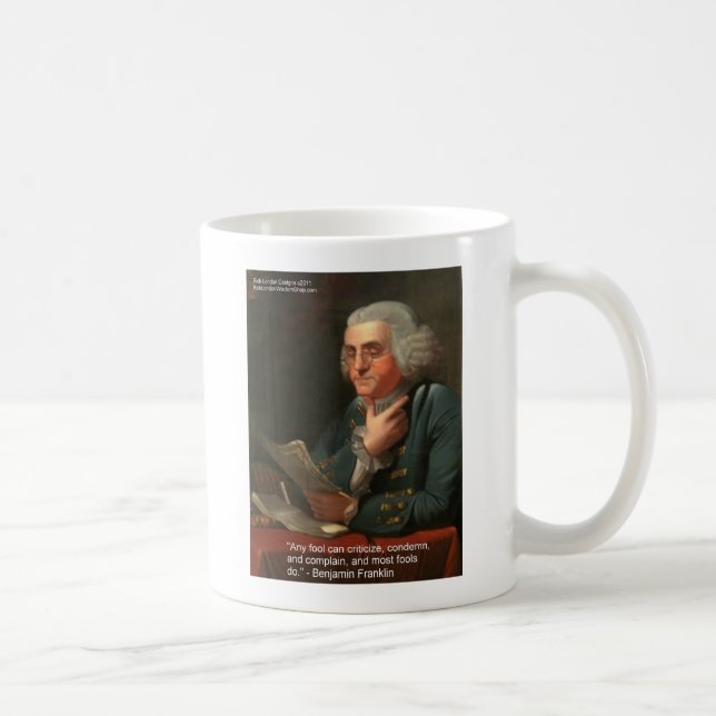 Ben Frankling Visdoms Citat "Vilken Dårfink" Gåvor Kaffemugg (Höger)