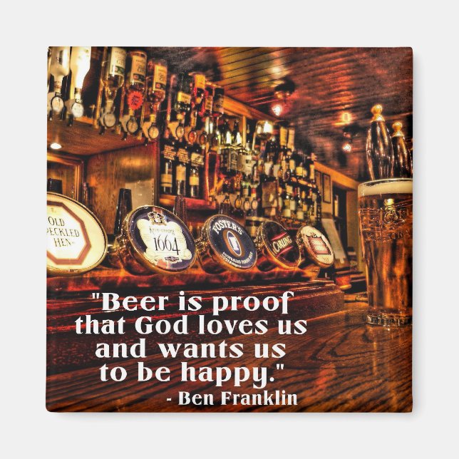 Ben Franklins Berömd Beer Quote Magnet (Framsidan)
