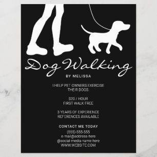 Ben & Hund Silhouette på Black Dog Walker Business Reklamblad