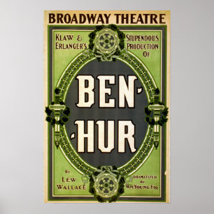 Ben Hur för vintageBroadway Theatre lek Poster