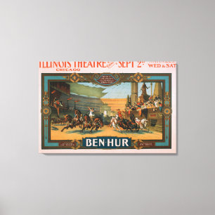 Ben-Hur på Chicago affischen för Illinois Theatr Canvastryck