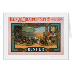 Ben-Hur på Chicago affischen för Illinois Theatr Hälsningskort