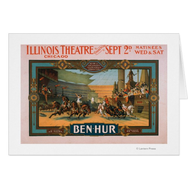 Ben-Hur på Chicago's Illinois Theater Poster Hälsningskort (Framsidan Horizontal)