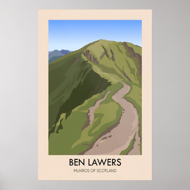 Ben Lawers Munros i Skottland Reseskylt Poster (Framsidan)