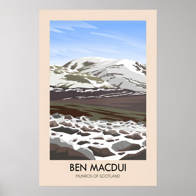 Ben Macdui Munros i Skottland Reseskylt Poster (Framsidan)