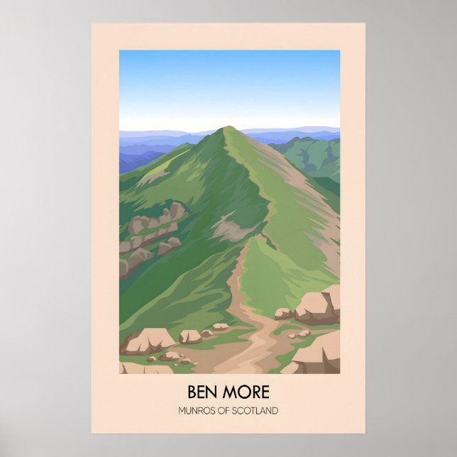 Ben More Munros i Skottland Resaaffisch Poster (Framsidan)