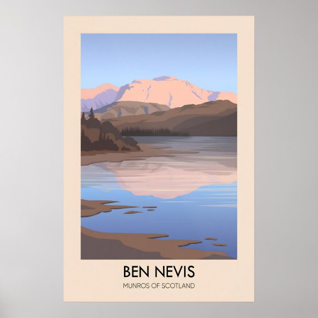 Ben Nevis Munros i Skottland Reseskylt Poster (Framsidan)