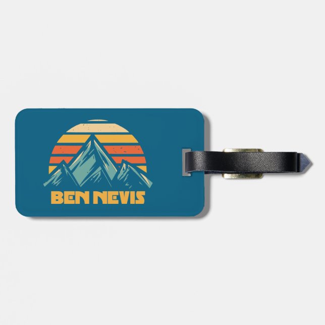 Ben Nevis Retro Turkos Bagagebricka (Baksida Vågrät)