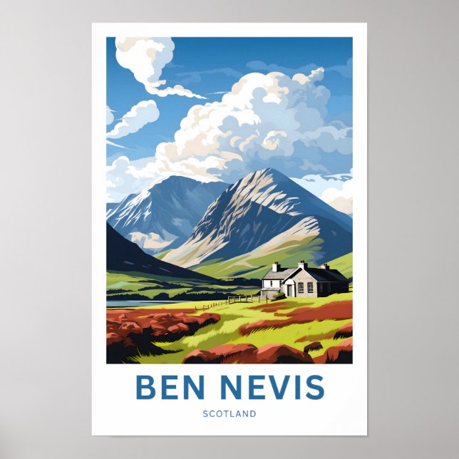 Ben Nevis Scotland Travel Print Poster (Framsidan)