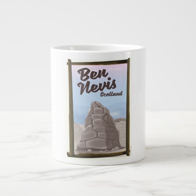 Ben Nevis Skottland resaffisch Jumbo Mugg (Framsidan)