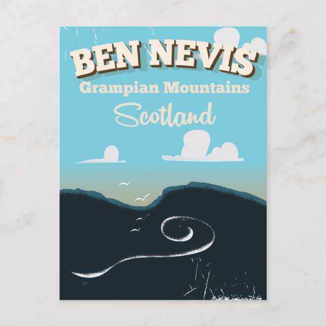 Ben Nevis vintage resemålningaffisch Vykort (Framsida)