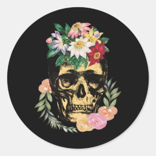 Ben och blommor runt klistermärke