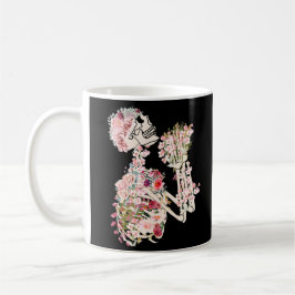 Ben och Botany Skeleton och Flowers Kaffemugg