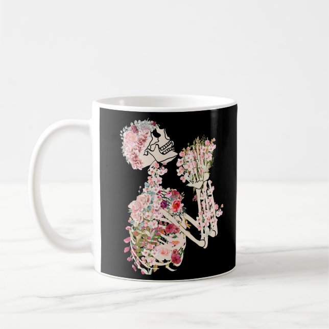 Ben och Botany Skeleton och Flowers Kaffemugg (Vänster)