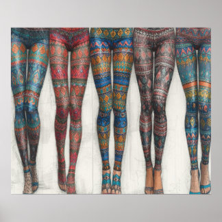 Ben och fler ben i super-tighta Leggings på vägg   Poster
