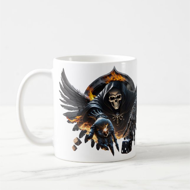 Ben och magi, skelett med den mystiska dice. kaffemugg (Vänster)