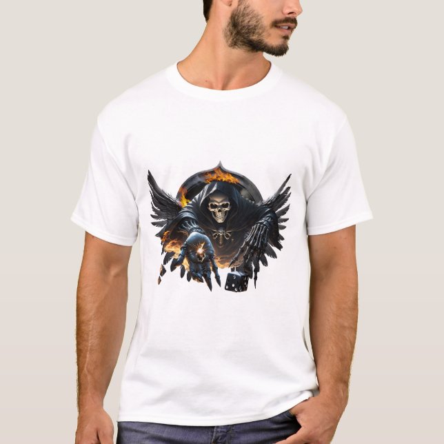 Ben och magi, skelett med den mystiska dice. t shirt (Framsida)