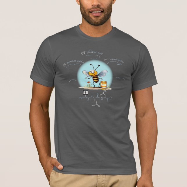 BEN peptid, Bee-8 med anpassad text, mörk T Shirt (Framsida)