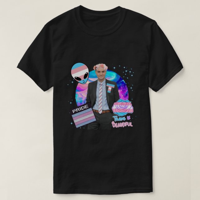 Ben Shapiro Trans Sticker T Shirt (Design framsida)