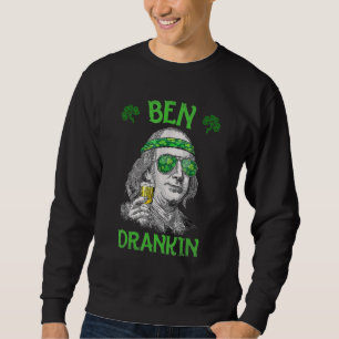 Ben St patrick's day Benjamin Franklin Lång Ärmad Tröja