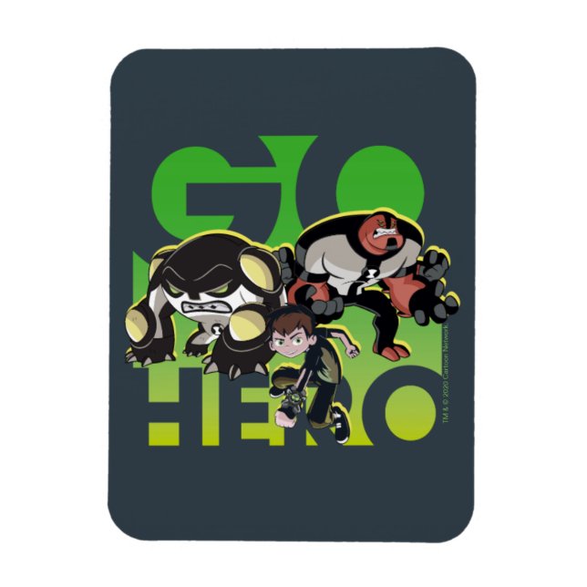 Ben Tennyson, Cannonbolt och Fyra Armar - Go Hero Magnet (Vertikal)