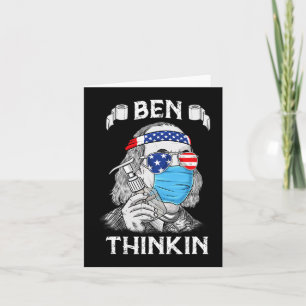 Ben Thinkin 4:e juli Roligt Benjamin Franklin Patr Kort