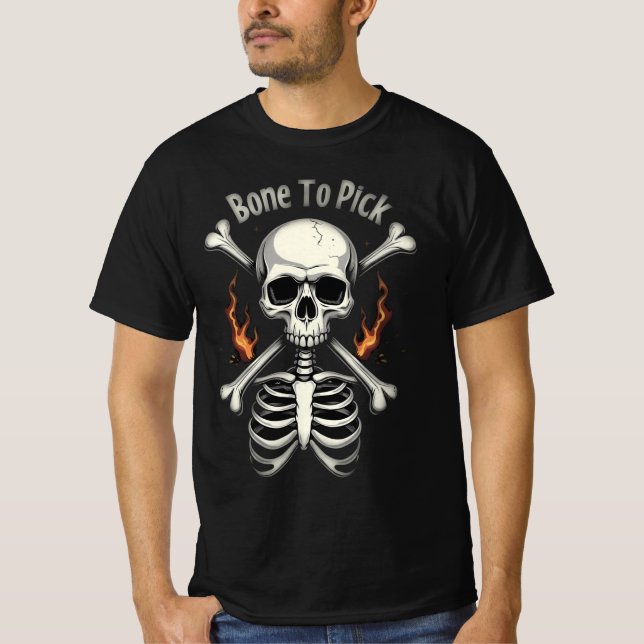 Ben till Plocka Horror Skeleton Halloween Day Mana T Shirt (Framsida)
