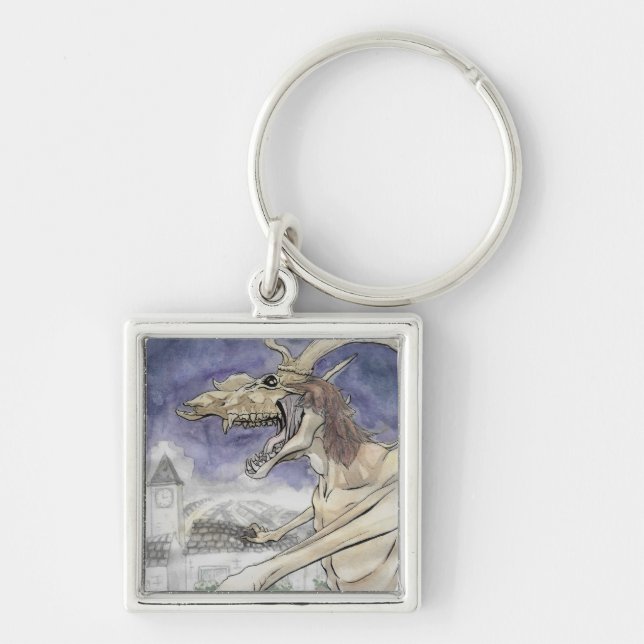 Ben Wendigo Fyrkantig Silverfärgad Nyckelring (Framsidan)