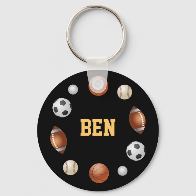 Ben World of Sports Keychain - Black Nyckelring (Framsida)