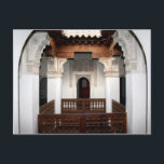 Ben Youssef Medersa Vykort<br><div class="desc">Ben Youssef Medersa var en islamisk högskola i Marrakech. Det grundades under Marinids period (1400-talet) av Marinid sultan Abu al-Hassan och var allierat med grannen Ben Yousssef Mosque. Byggnaden av madrasa, som det är nu, har byggts (åter)av Saadian Sultan Abdallah al-Ghalib (1557-1574). Det är det största Medrasa i hela Marocko....</div>