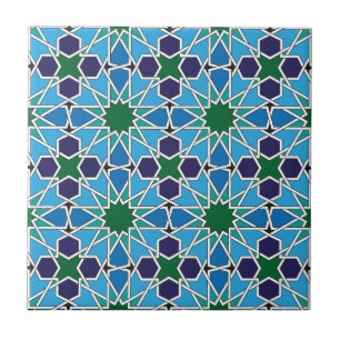 Ben Yusuf Madrasa Geometric Pattern 10 Kakelplatta