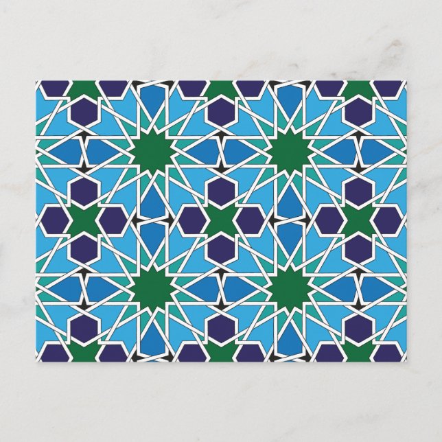 Ben Yusuf Madrasa Geometric Pattern 10 Vykort (Framsida)