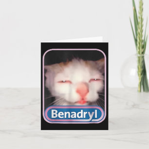 Benadryl Meme Cat Funny Cat Lovers Cat Mamma Cat P Kort