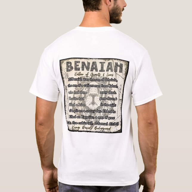 Benaiah, Kung David's Bodywatch 2 Samuel 23:20-23 T Shirt (Baksida)