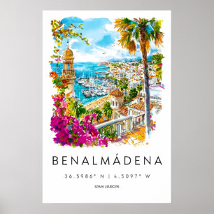 Benalmadena Akvarell 1 Poster