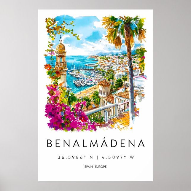 Benalmadena Akvarell 1 Poster (Framsidan)