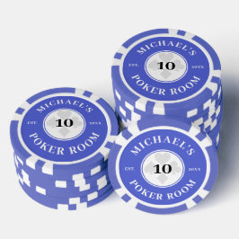 Benämning för det anpassade namnet Blue & White La Poker Marker