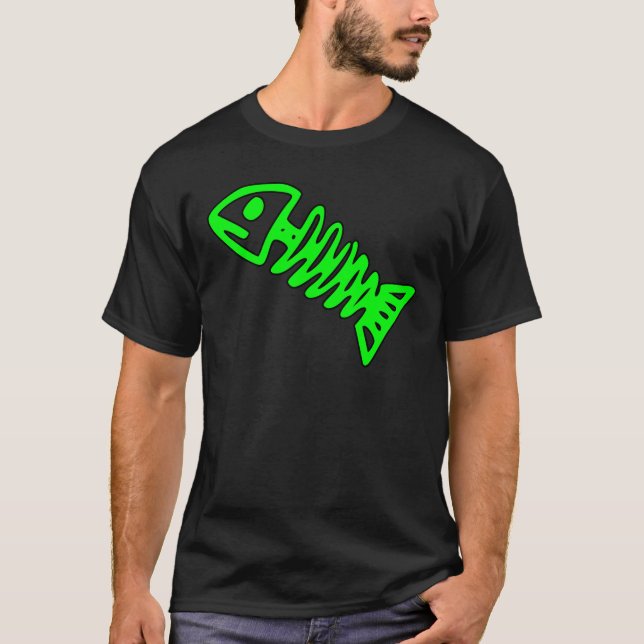 Benar ur den skelett- skallen för den döda fisken tee shirt (Framsida)
