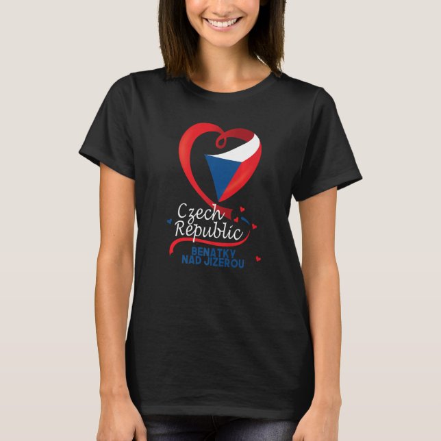 Benatky Nad Jizerou Czech Republic Heart Jackar Ar T Shirt (Framsida)