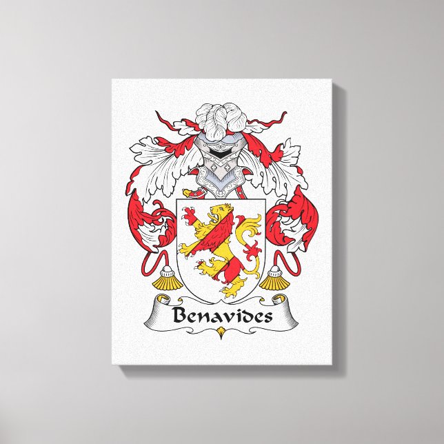 Benavides Family Crest Canvastryck (Framsida)