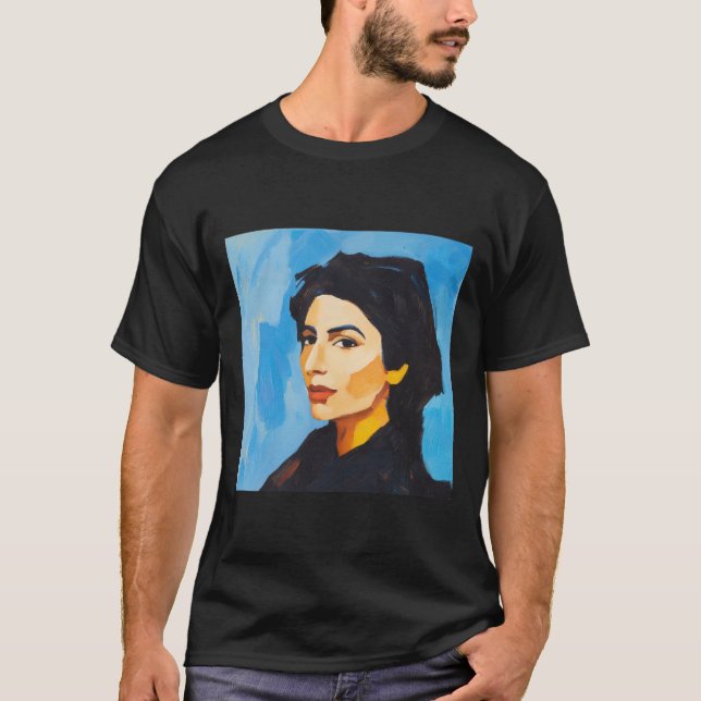 Benazir Bhutto Post-impressionist Painting Stil S T Shirt (Framsida)