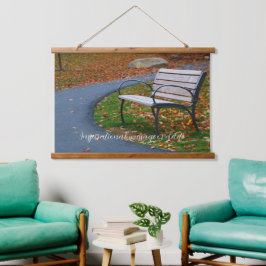 Bench Along A Fall Sidewalk Stroll