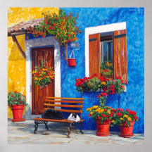 Bench Assions - Venedig-inspirerade katter Poster