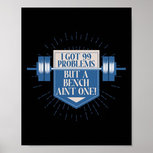 Bench Bodybuilding För manar PowerLyft Motivation Poster (Framsidan)