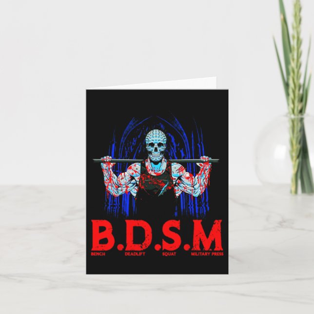 Bench Deadlift Squat Military Press Workout Bodybu Kort (Framsida)
