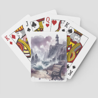 Bench framför fyr casinokort